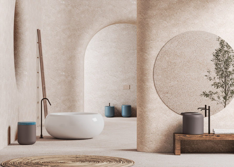Lavoar Blat GSG Petra Colonna 42 cm – Tortora Satinato | Ceramică Made in Italy