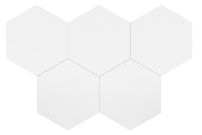 Gresie porțelanată hexagonală Coimbra White & Black 17,5 × 20 cm, mat – Equipe