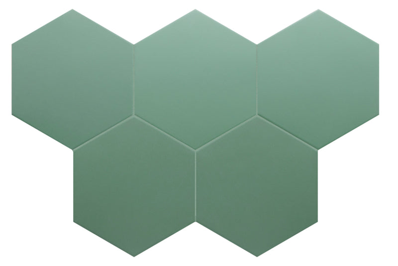 Gresie porțelanată hexagonală Coimbra Pickle Green 17,5 × 20 cm, mat – Equipe