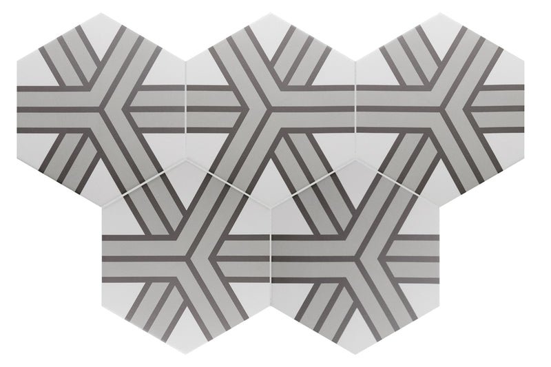 Gresie porțelanată hexagonală Coimbra Taupe Eterna 17,5 × 20 cm, mat – Equipe