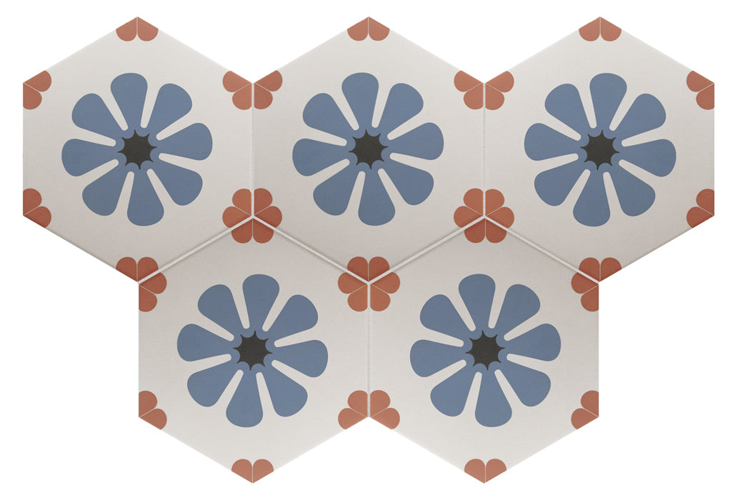 Gresie Hexagonală Coimbra azure 17.5×20 cm – Finisaj Mat | Equipe Spania