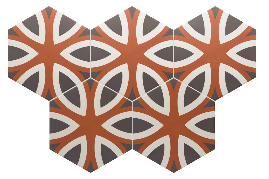 Gresie Hexagonală Coimbra warm siena 17.5×20 cm – Finisaj Mat | Equipe Spania