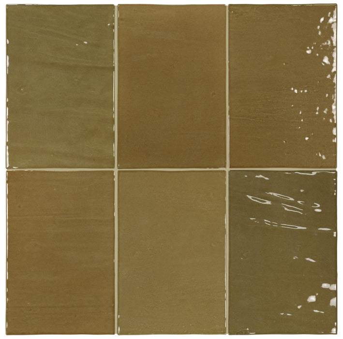 Faianță porțelanată Malaca 5×10 / 10×15 cm, Ecru Olive | Equipe