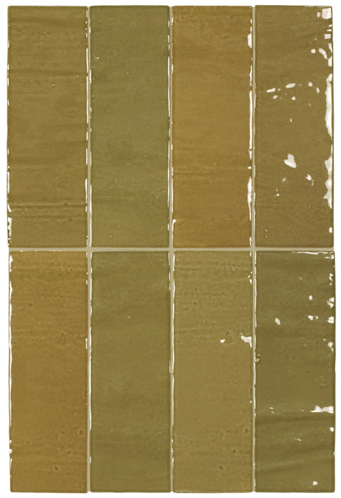 Faianță porțelanată Malaca 5×10 / 10×15 cm, Ecru Olive | Equipe