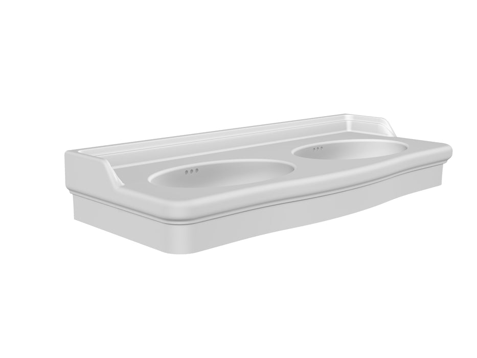 Lavoar cu Piedestal Castellana Scarabeo 126×52 cm – Ceramică Italiană Glossy White