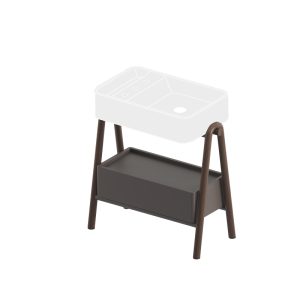 Structură Brooklyn Artceram ACM043 din nuc Canaletto cu sertar moka mat