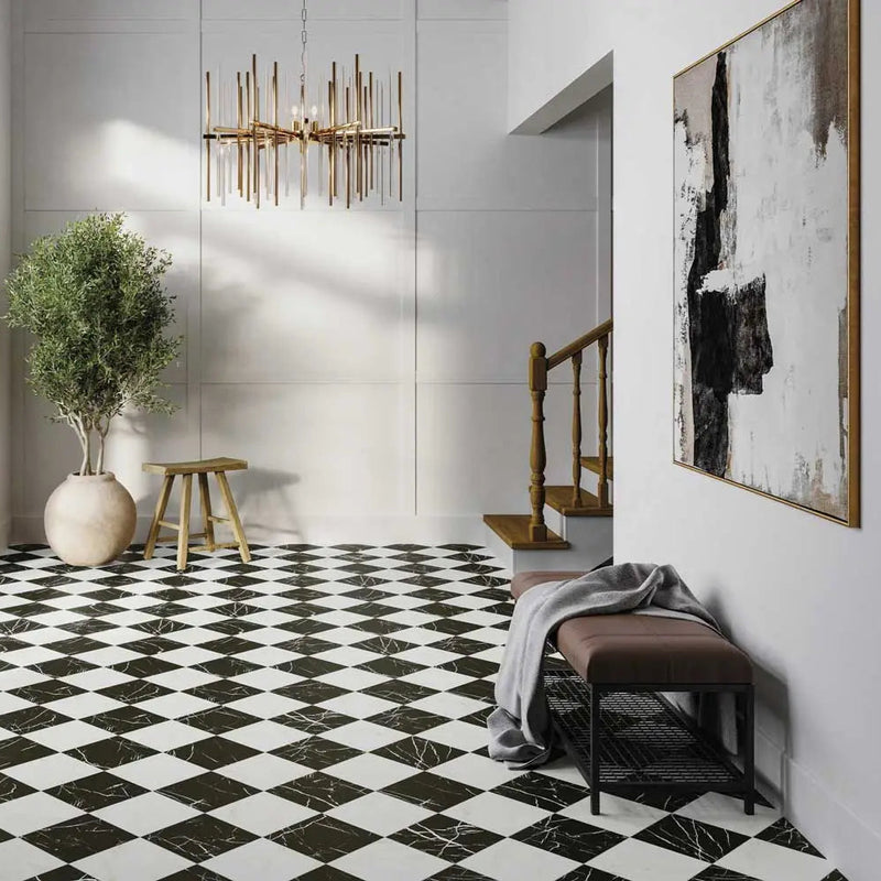 Gresie și faianță porțelanată Chess 44 × 44 cm, aspect marmură – Realonda