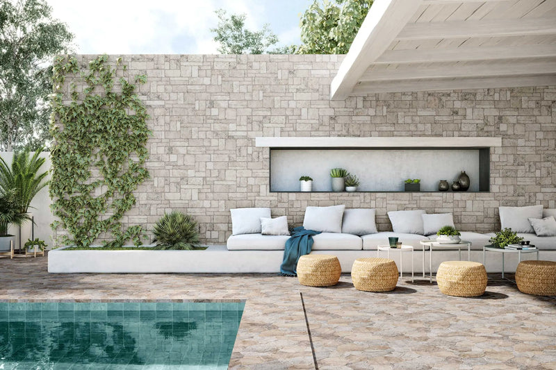 Gresie porțelanată Borgogna White 44 × 66 cm, mat – Realonda