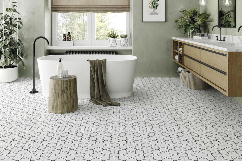 Gresie porțelanată hexagonală Kerala 28,5 × 33 cm, mat – Realonda