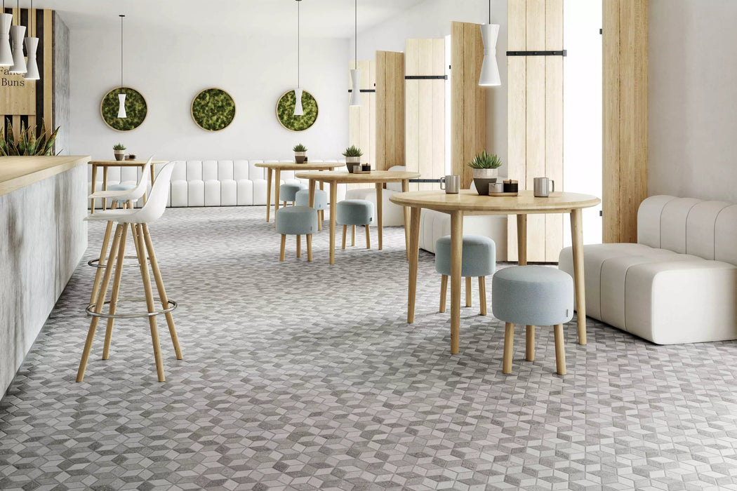 Gresie Faianță Rhombus Stone 26.5x51cm -Porțelanată Mat Taupe/Grey