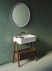Lavoar Brooklyn Artceram 65x40 cm cu structură din nuc Canaletto