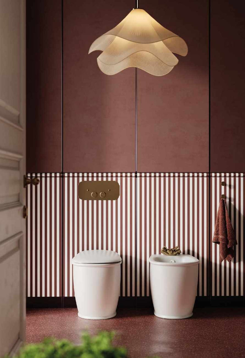 Bideu și vas WC pe pardoseală Atelier Artceram în baie