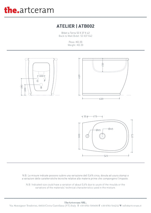 Bideu Stativ Artceram Atelier 37×52 cm –atb002