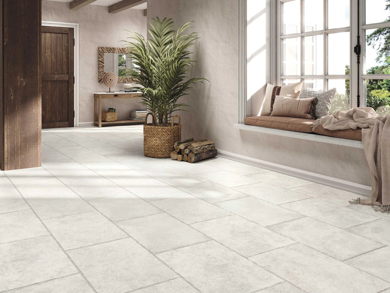 Gresie porțelanată Borgogna White 44 × 66 cm, mat – Realonda