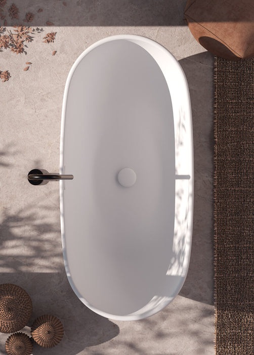 Cadă Freestanding Sun – Ovală 170×80 cm, Acril Compozit Alb Lucios | GSG Ceramica