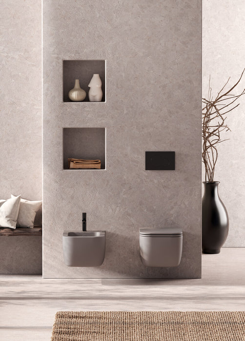 Vas WC Suspendat Brio GSG 36×52 cm Tortora Satinat – Capac Soft Close Inclus