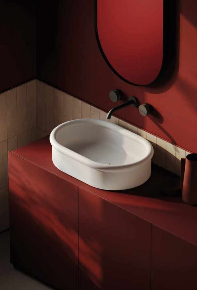 Lavoar oval pe blat Brera Artceram pe mobilier