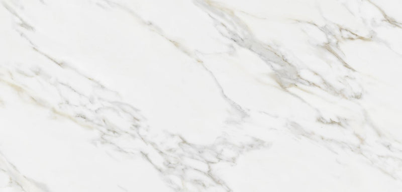 Gresie și faianță porțelanată Ess. Calacatta Gold 60 × 120 cm, aspect marmură – Prismacer