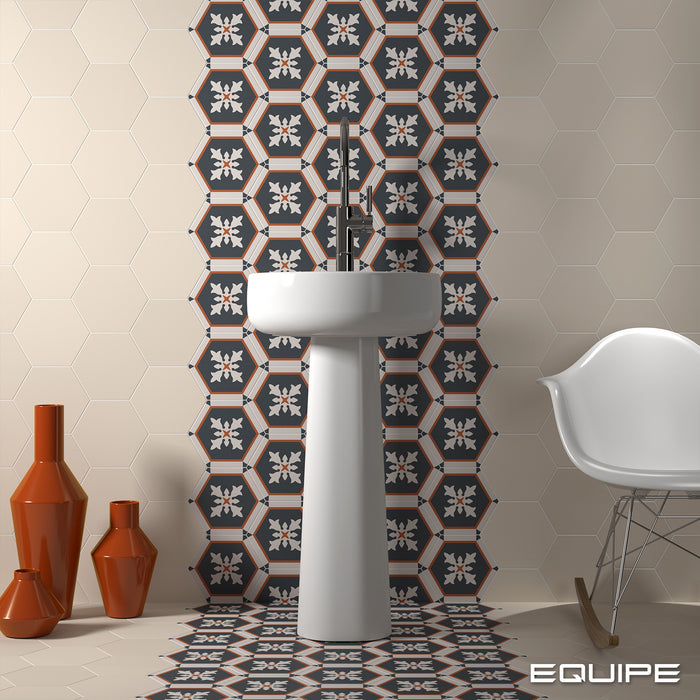 Gresie Hexagonală Coimbra taupe 17.5×20 cm – Finisaj Mat | Equipe Spania (Copia)