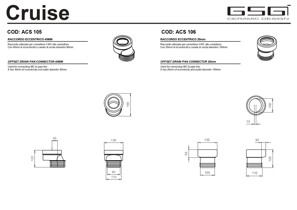 Vas WC Stativ Cruise – Tortora satinato (cod.029) | GSG Ceramica Italia