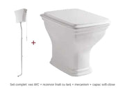 Set complet Civitas Artceram: vas WC + rezervor înalt cu lanț + mecanism + capac