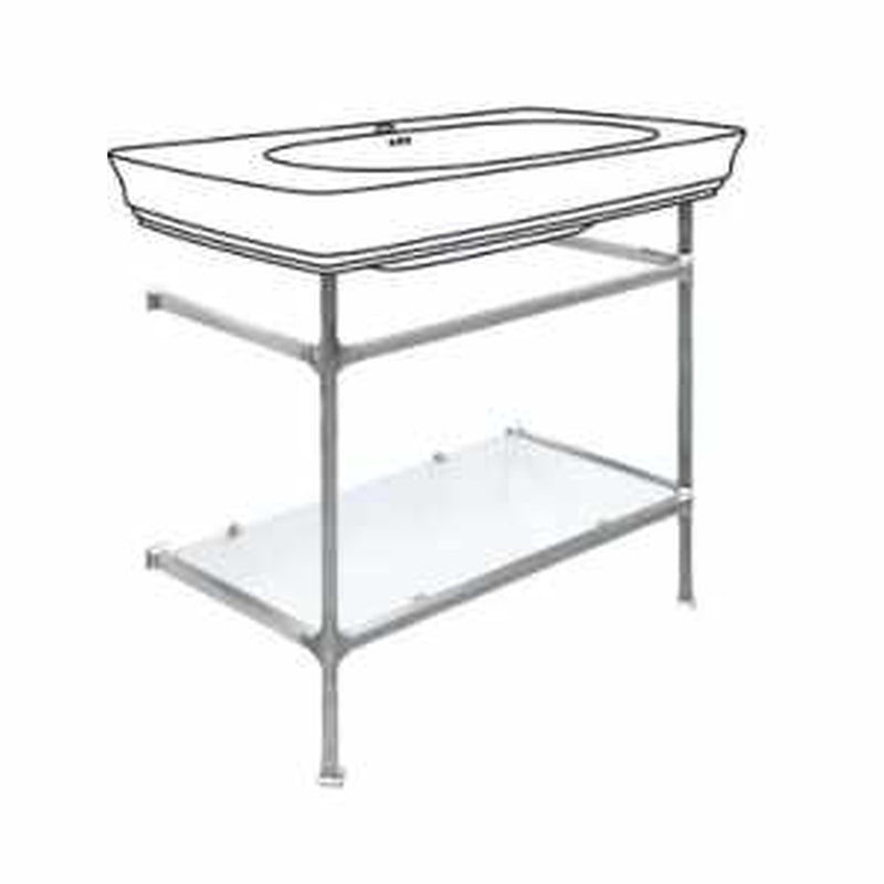 Set consolă Civitas 90x50 pe structură Quadra cu raft sticlă CIA006