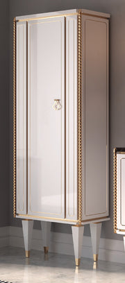 Coloană baie Petit Mia Italia – lăcuită alb, decor auriu