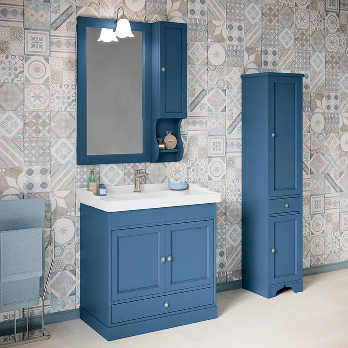 Mobilier baie clasic Dora 04, 85 cm, albastru Danubio – Eban Mobili