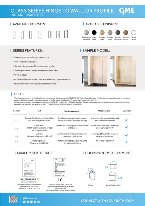 Cabină Duș 65×195 cm | Sticlă Transparentă 6mm | Profil Aluminiu Crom| Montaj Reversibil
