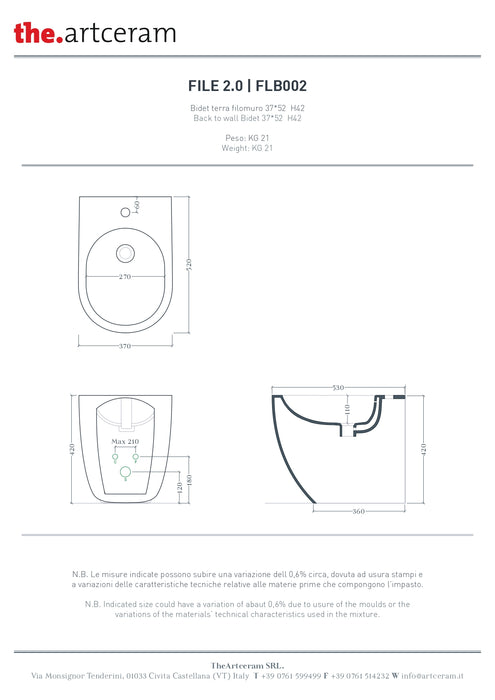 Bideu stativ File Artceram 37x52 cm –flb002