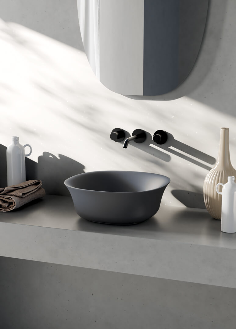 Lavoar Blat Flut – Ebano Satinat (cod.028) 42 cm | GSG Ceramica Italia