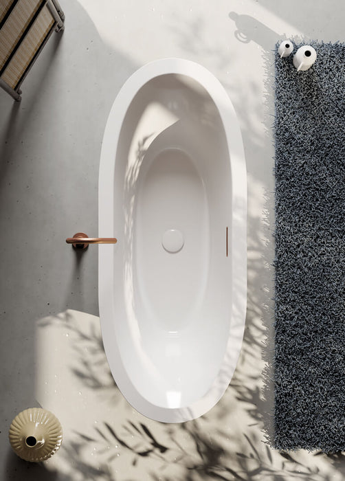 Cadă Freestanding Flut – Alb Mat 170×80 cm | Acril Compozit