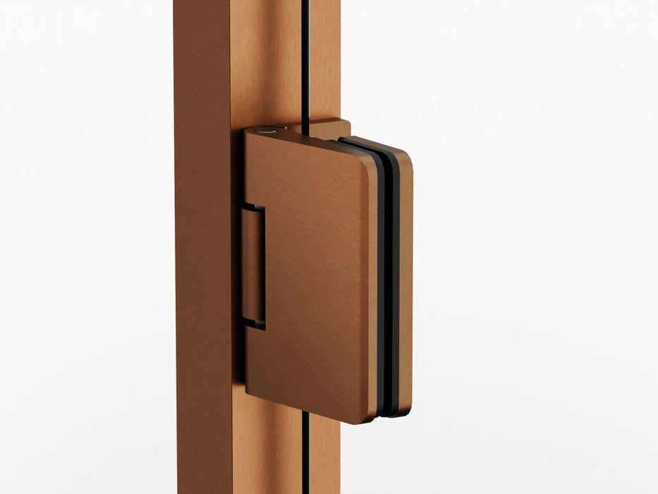 Cabină Duș 65×195 cm | Sticlă Transparentă 6mm | Profil Aluminiu Copper | Montaj Reversibil