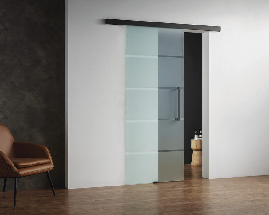 Ușă Glisantă Duș cu Profil Aluminiu Negru | Sticlă 8mm | 75 cm sau 85 cm | GME