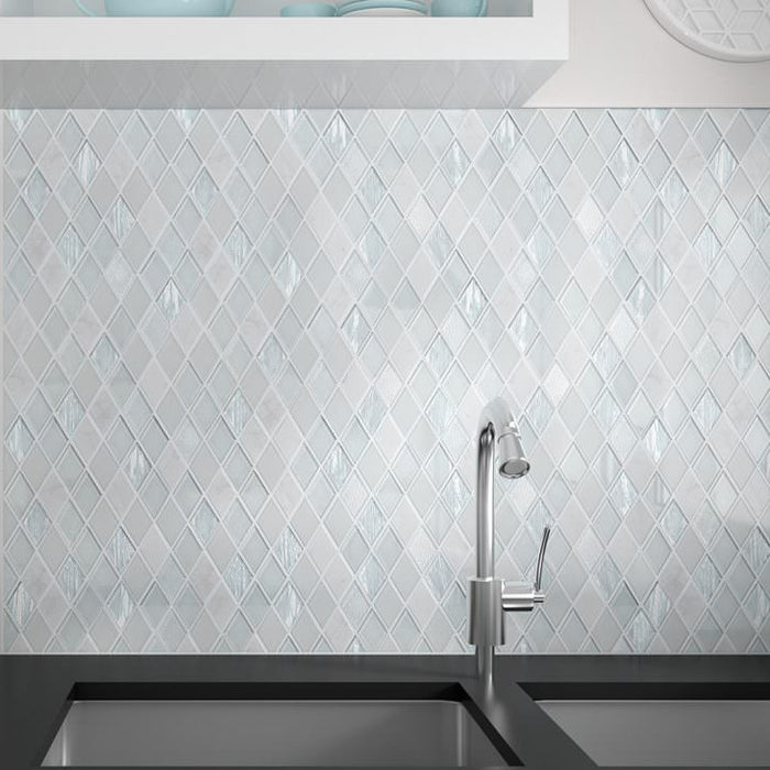 Mozaic Decorativ Jewel 26x26.8cm Spania - Intermatex Lucios Alb