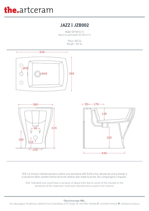 Bideu Stativ Jazz Artceram 36x54cm -jzb002