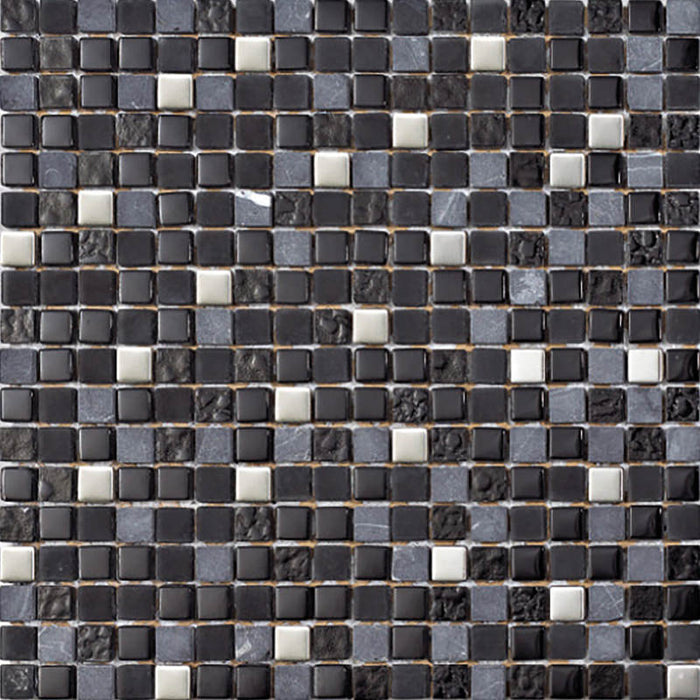 Mozaic decorativ Lagos 30x30 cm gresie portelanata nuante antracit negru si alb