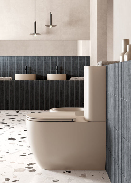 Vas WC Monobloc Rimless Like – GSG Ceramica Italy | Cipria Satinato | Capac Soft Close