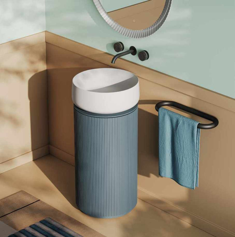 Mobilier Opera Artceram culoare păun cu lavoar rotund