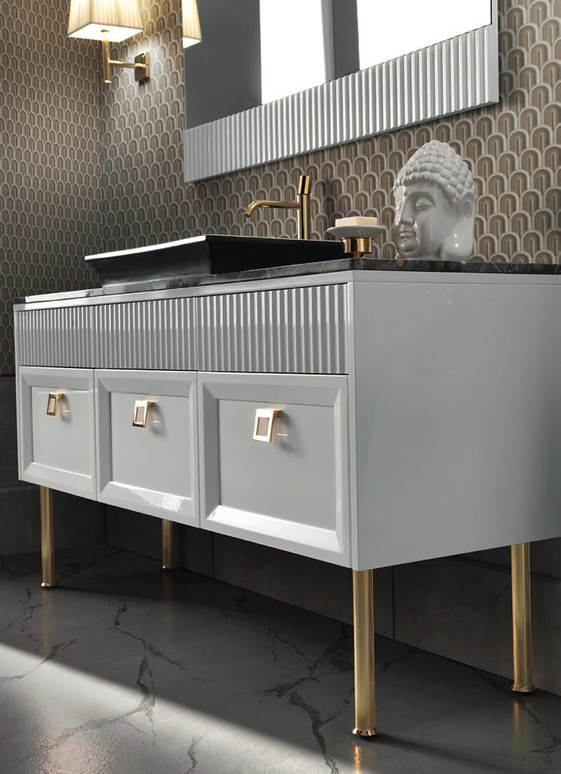 Mobilier baie Atelier 160 cm Mia Italia – detaliu Atelier 02: blat din marmură neagră