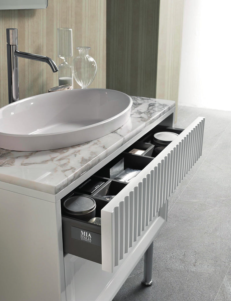 Mobilier baie Atelier 80 cm Mia Italia – detaliu Atelier 03: sertar mare cu organizator