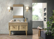 Mobilier baie Atelier 120 cm Mia Italia – compoziția Atelier 04, lăcuit auriu-bej, picioare aurii