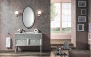 Mobilier baie Atelier 120 cm Mia Italia – compoziția Atelier 09, lăcuit gri deschis, picioare crom