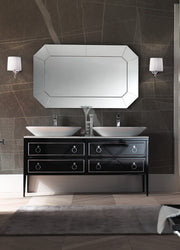 Mobilier baie Elegance Napoleon 156 cm Mia Italia – compoziția Elegance Napoleon 02, lăcuit negru, lavoare pe blat (la cerere)