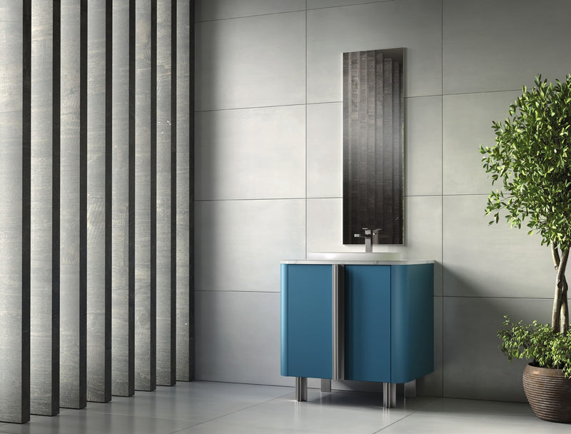 Mobilier baie Lenox Hill 80 cm Mia Italia – compoziția Lenox Hill 05, lăcuit albastru, metal crom