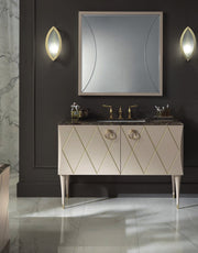 Mobilier baie Park Avenue 120 cm Mia Italia – compoziția Park Avenue 010, 2 uși, blat din marmură închisă cu lavoar sub blat