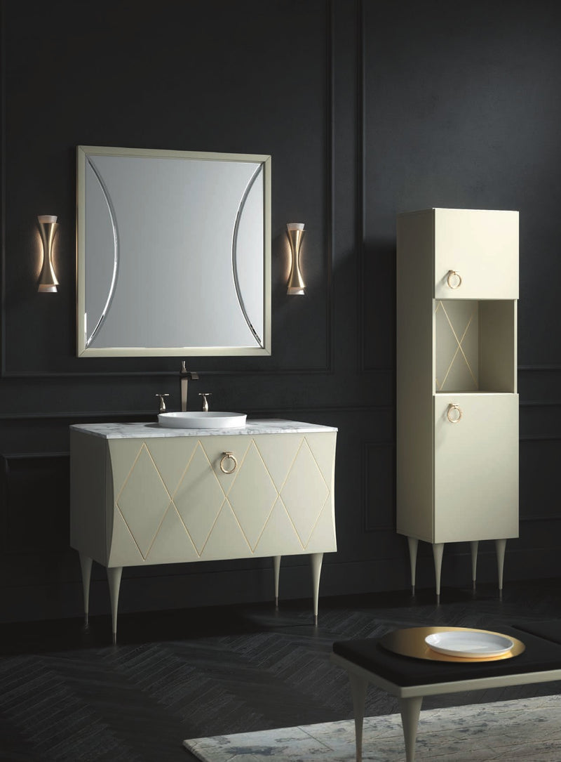 Mobilier baie Park Avenue 100 cm Mia Italia – compoziția Park Avenue 02 cu un sertar mare și coloană