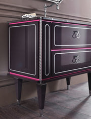 Mobilier baie Petit 100 cm Mia Italia – detaliu Petit 05: fronturi cu chenar și picioare conice