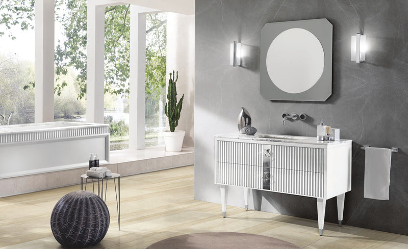 Mobilier baie Portofino 82 cm Mia Italia – compoziția Portofino 04, 120 cm, alb, mânere aurii
