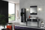 Mobilier baie Portofino 120 cm cu inserții Mia Italia – compoziția Portofino 06, negru, cu inserții din marmură și coloană